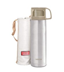 Milton ThermoSteel Glassy Hot & Cold Bottle with Drinking Cup Lid (350ml, Grey)
