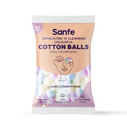 Sanfe Face Cotton Balls Exfoliating & Cleansing for Women Pack of 100