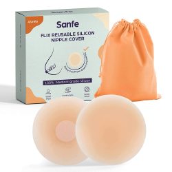 Sanfe Flix Reusable Silicone Nipple Cover 4 Pieces for Women