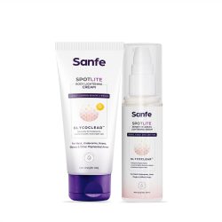 Sanfe Spotlite Body Kit | Lightens Overlooked Areas |Sanfe Brightens Intimates 6 In 1 Glo Cream
