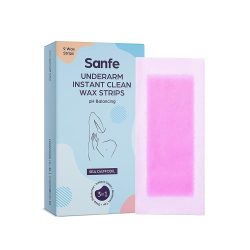 Sanfe Underarm Instant Clean Wax Strips for Sensitive Skin 9 Strips (6 Month Pack)