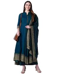 Women’s Cotton Regular Kurta with Pant With Dupatta Price in India