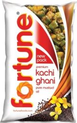 Flipkart SuperMart Grocery- Fortune Kachi Ghani Mustard Oil Pouch (1 L)